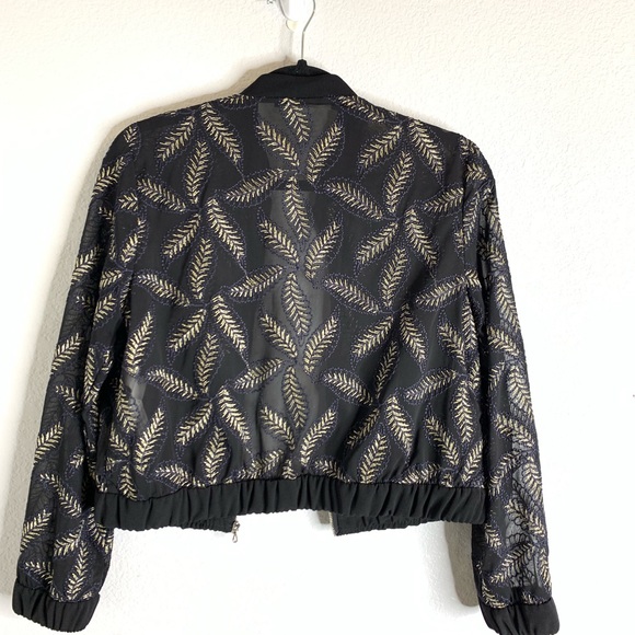 NWOT Zara Black Bomber Jacket size Medium - Picture 7 of 7